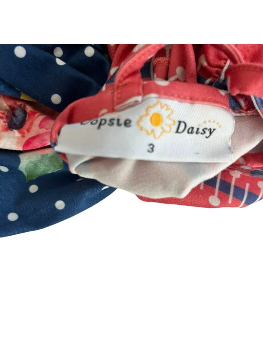 Oopsie Daisy Toddler Girls Floral and Polka Dot Dress Size 3T - Picture 6 of 6